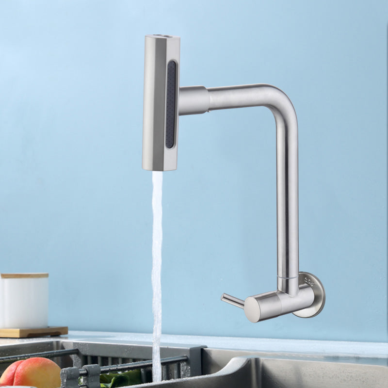  4 - in - 1 Water Outlet Modes Wall - Mounted Single Cold Faucet, 360° Rotatable Design for Smooth Switching