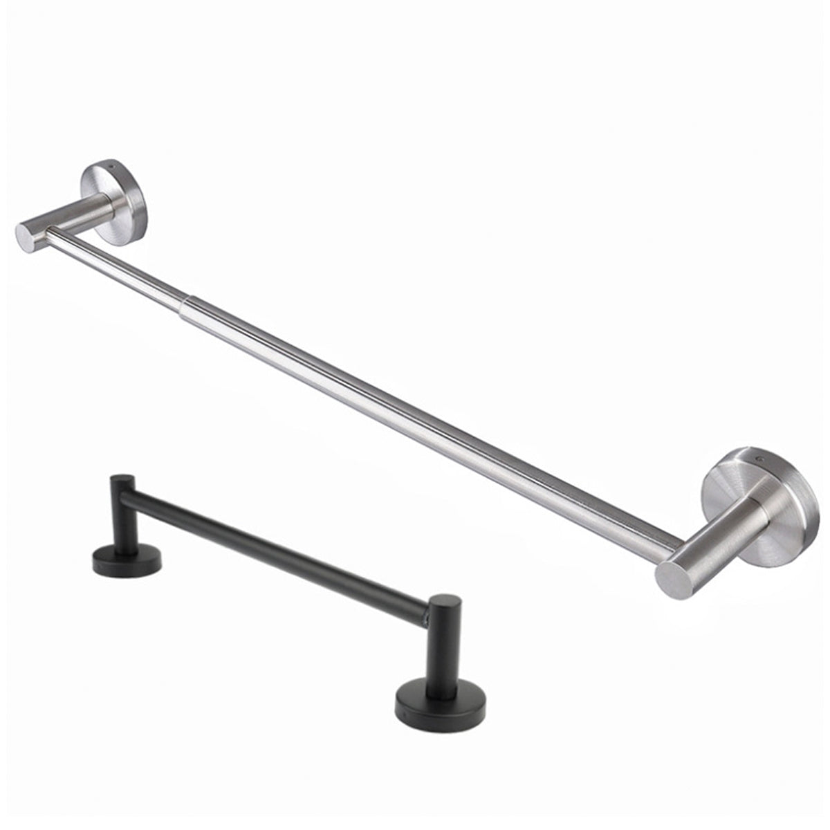 Stainless steel extendable towel rack, kitchen and bathroom towel bar, adjustable perforated wall mounted