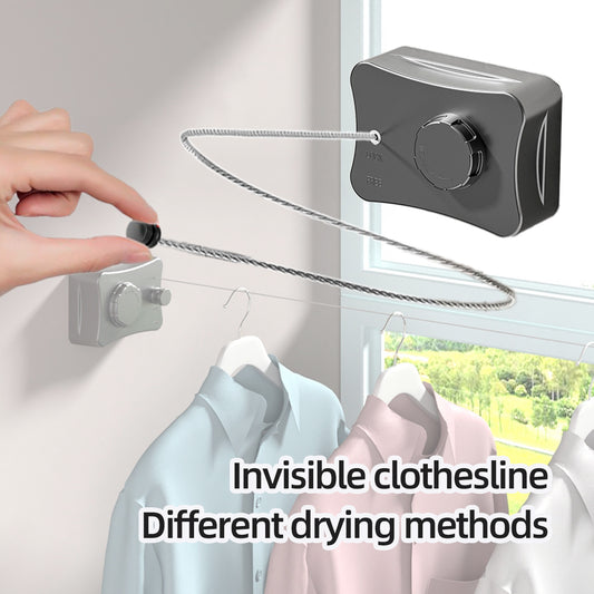 Drill/No-Drill Dual Installation Retractable Single-Line Clothes Dry Line Suitable for Balconies, Courtyards, Laundry Rooms, RVs