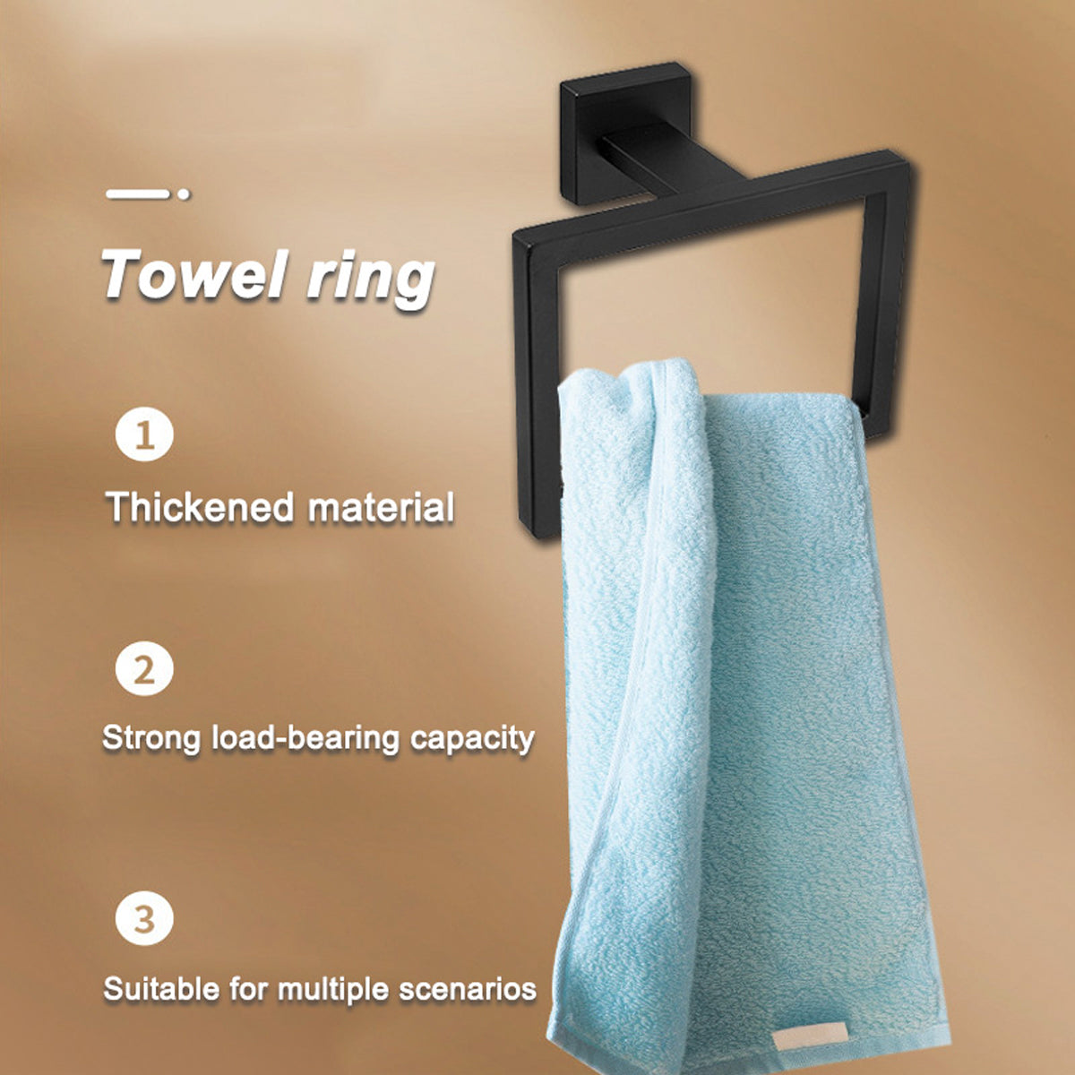 Bathroom Hardware Accessories Kit - Includes Towel Rack, Hooks & Shelf
