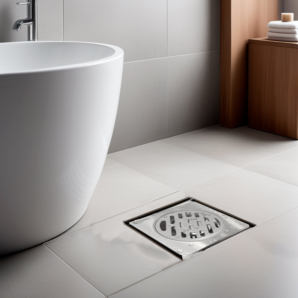 Square Stainless Steel Floor Drain Multi functional Bathroom Accessory ﻿
