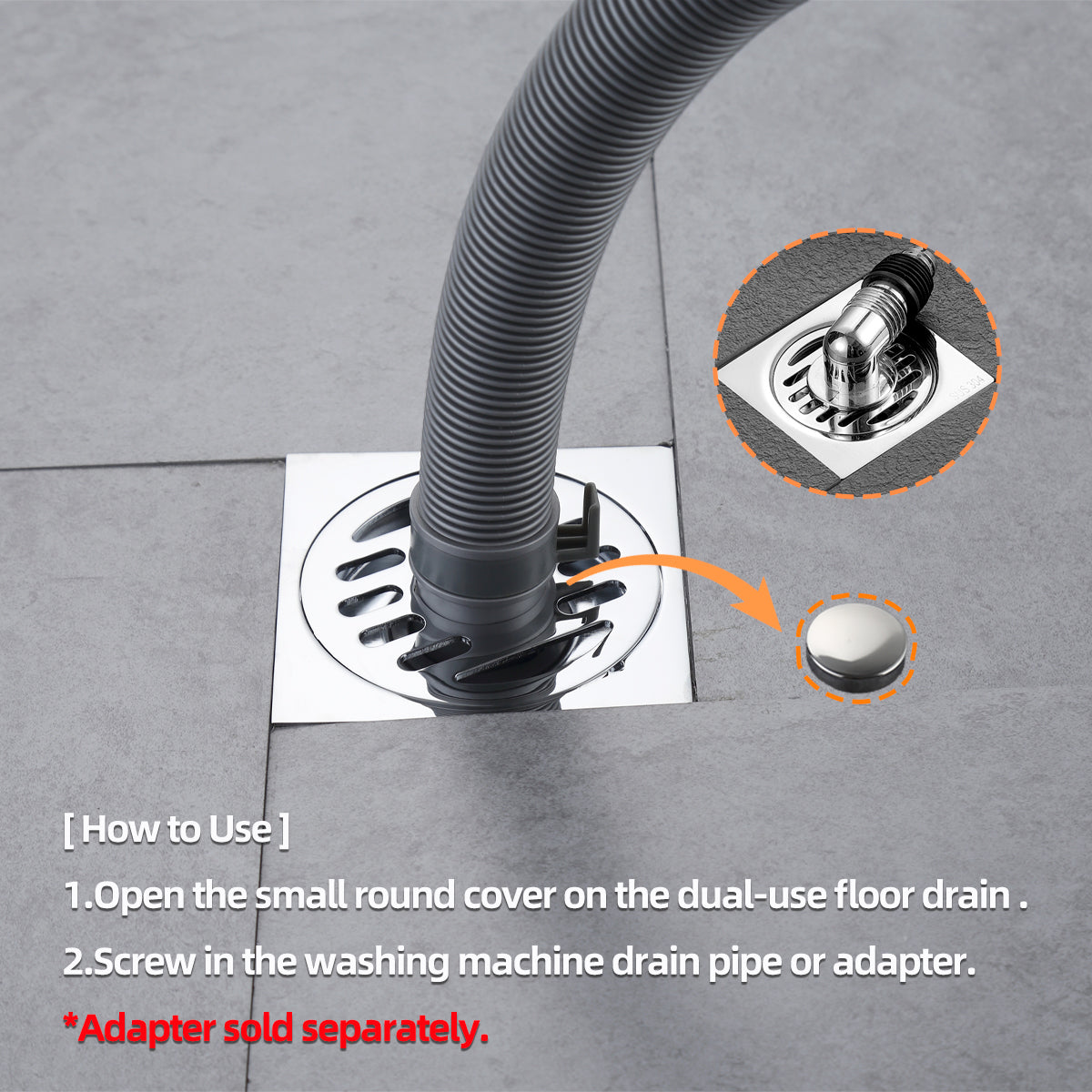 4 Inch(10 * 10cm) Thickened Square Floor Drain