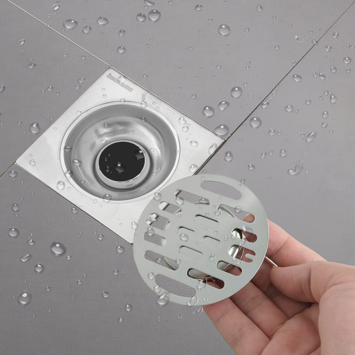 Square Stainless Steel Floor Drain Multi functional Bathroom Accessory ﻿