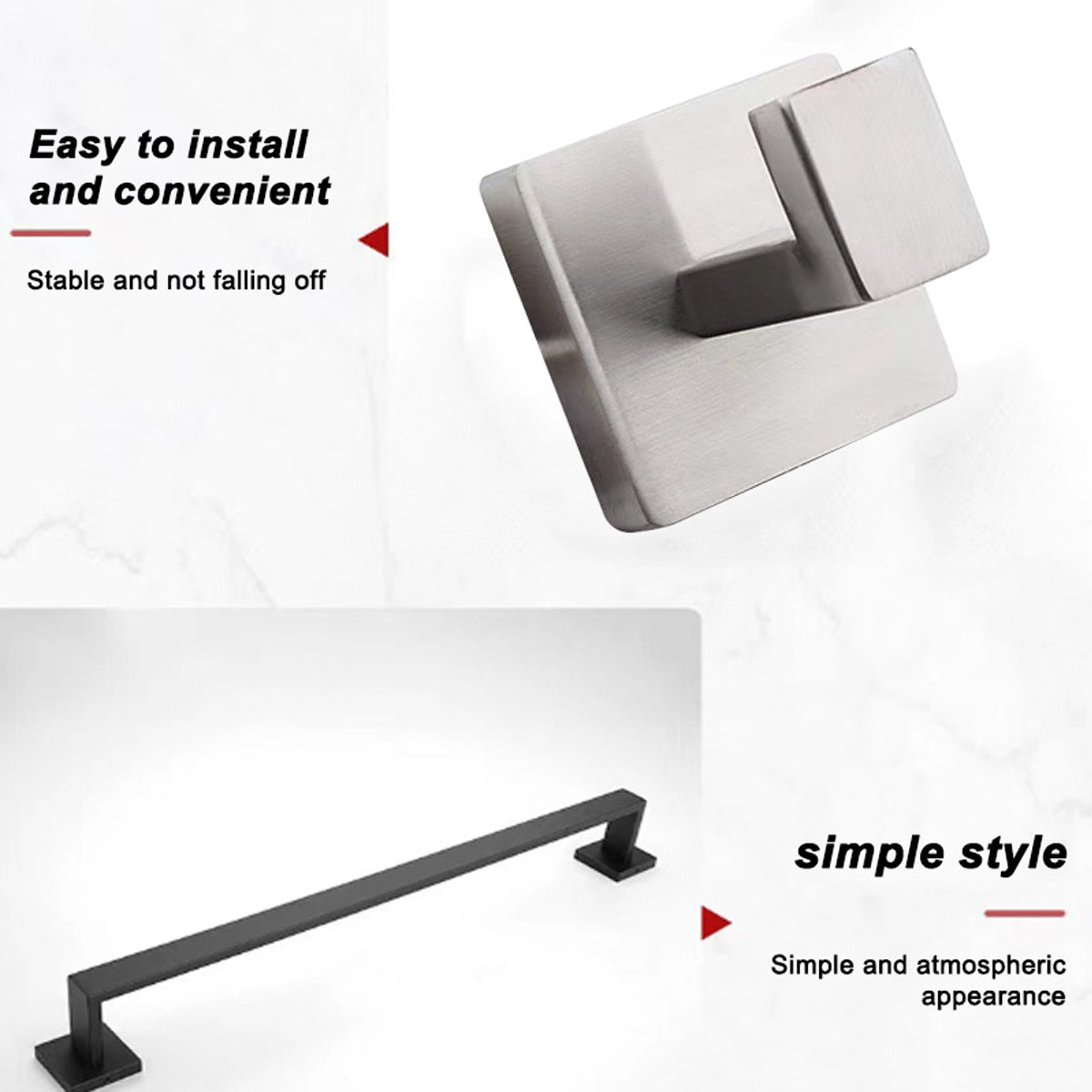 Bathroom Hardware Accessories Kit - Includes Towel Rack, Hooks & Shelf