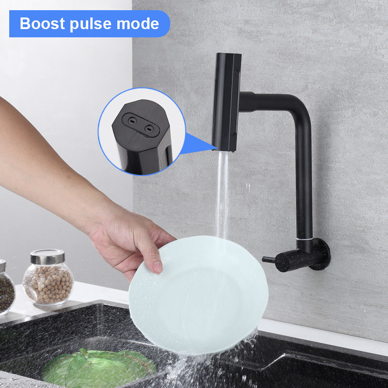 ﻿ 4 - in - 1 Water Outlet Modes Wall - Mounted Single Cold Faucet, 360° Rotatable Design for Smooth Switching