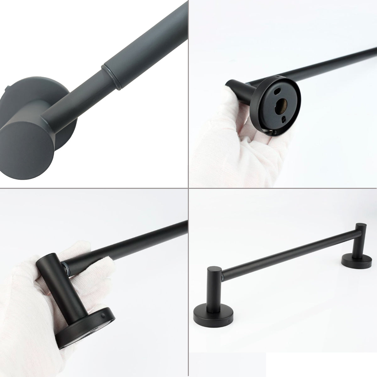 Stainless steel extendable towel rack, kitchen and bathroom towel bar, adjustable perforated wall mounted