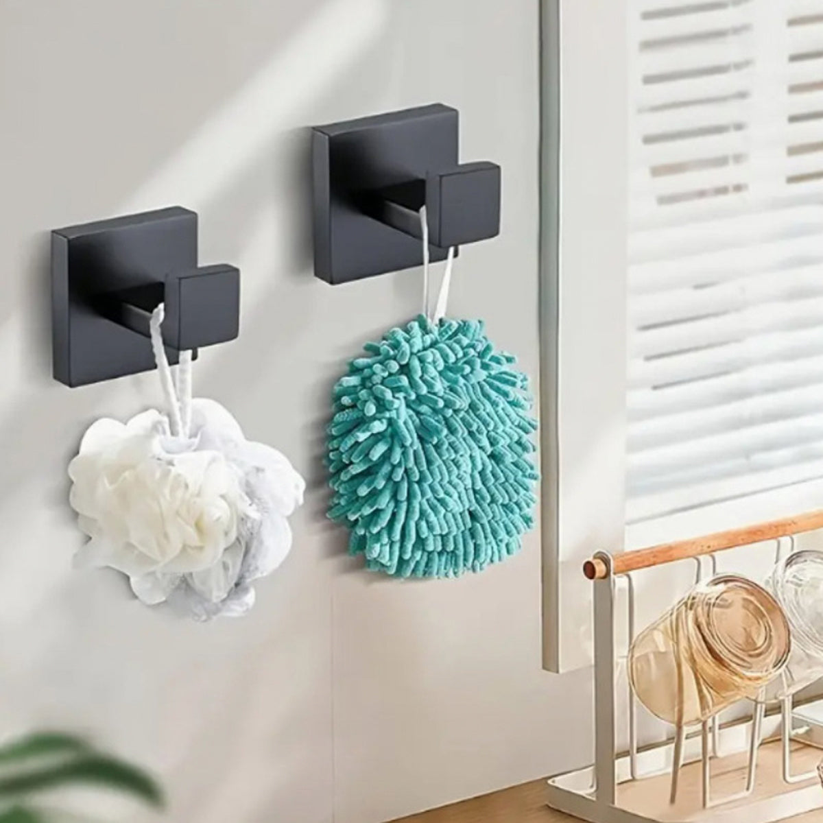 Bathroom Hardware Accessories Kit - Includes Towel Rack, Hooks & Shelf