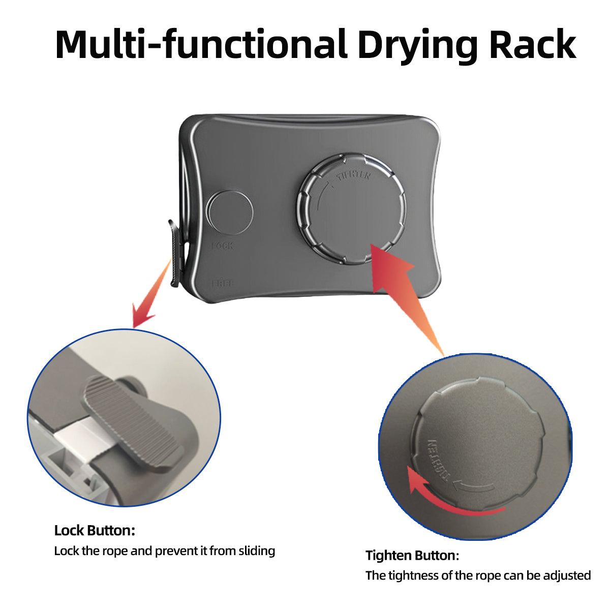 Drill/No-Drill Dual Installation Retractable Single-Line Clothes Dry Line Suitable for Balconies, Courtyards, Laundry Rooms, RVs