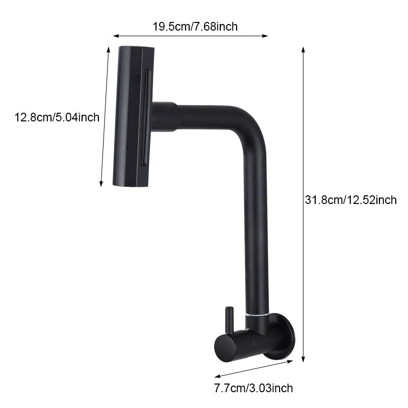 ﻿ 4 - in - 1 Water Outlet Modes Wall - Mounted Single Cold Faucet, 360° Rotatable Design for Smooth Switching