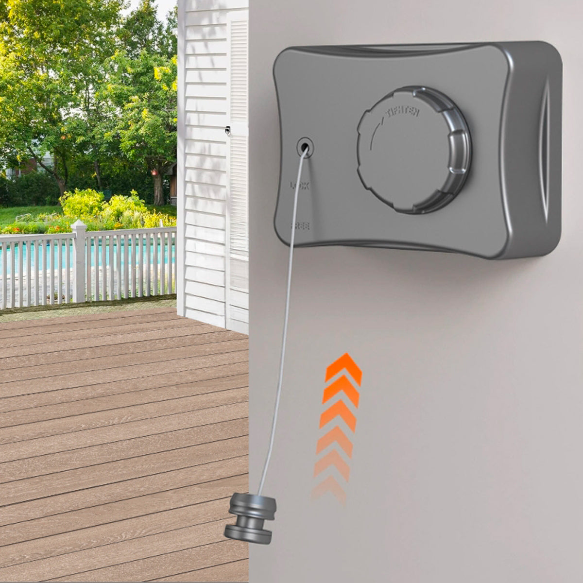 Drill/No-Drill Dual Installation Retractable Single-Line Clothes Dry Line Suitable for Balconies, Courtyards, Laundry Rooms, RVs