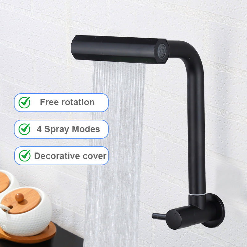 ﻿ 4 - in - 1 Water Outlet Modes Wall - Mounted Single Cold Faucet, 360° Rotatable Design for Smooth Switching