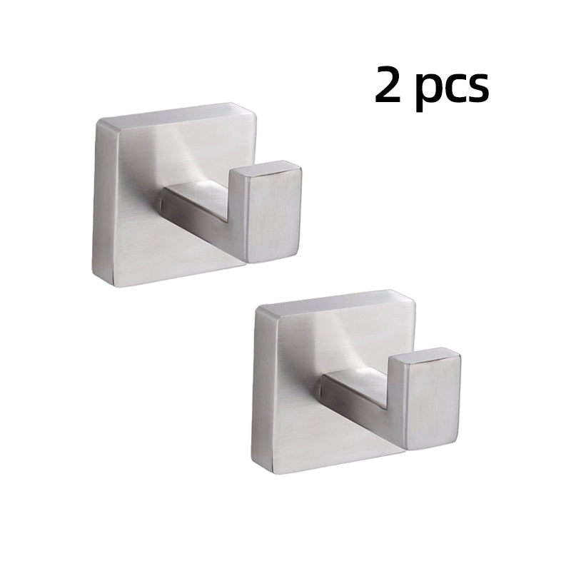 Square Towel Hook - 2 Pack Stainless Steel Wall Mount for Bathroom/Kitchen