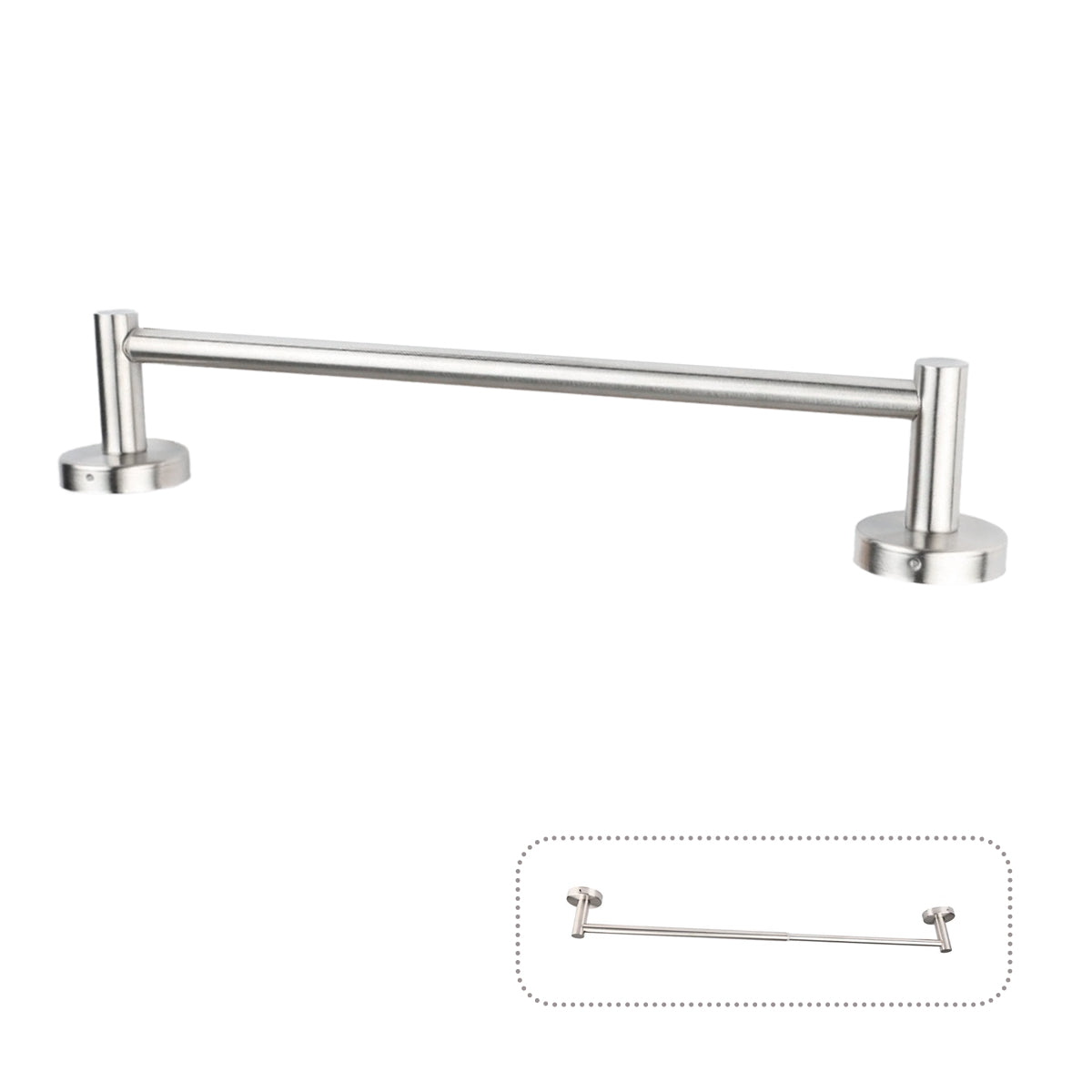Stainless steel extendable towel rack, kitchen and bathroom towel bar, adjustable perforated wall mounted