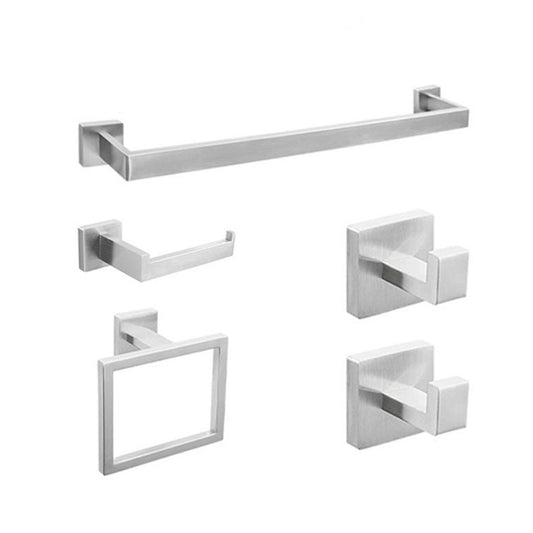 Bathroom Hardware Accessories Kit - Includes Towel Rack, Hooks & Shelf